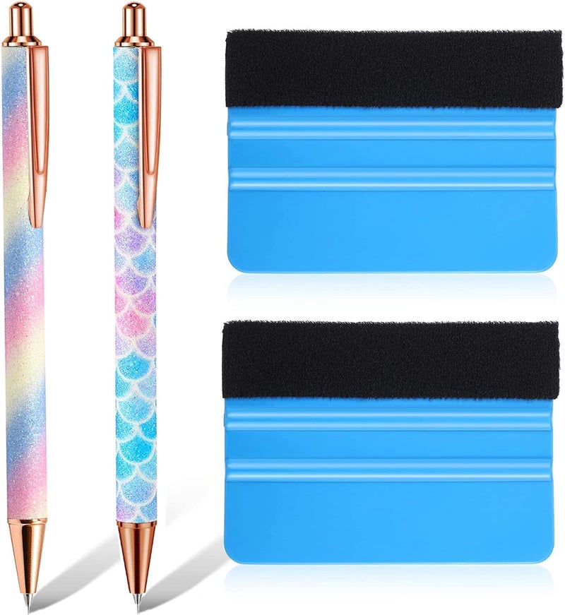 buysigo Weeding Tools for Vinyl，2 Pieces Air Release Pen Craft Vinyl Weeding Tools Stainless Steel Point Retractable Air Release Weeding Tools for Craft Weeding Essential Adhesive Vinyl (Multicolour) - Image 1